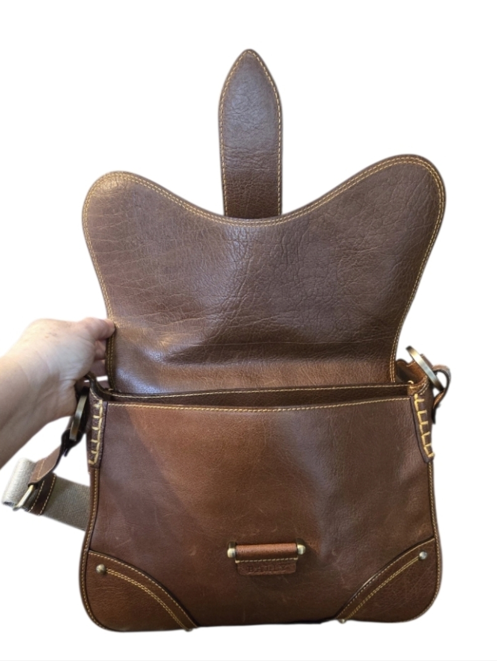Bally Vintage Made In Italy Saddle Crossbody Bag With Vintage Bally Dustbag - Picture 8 of 16